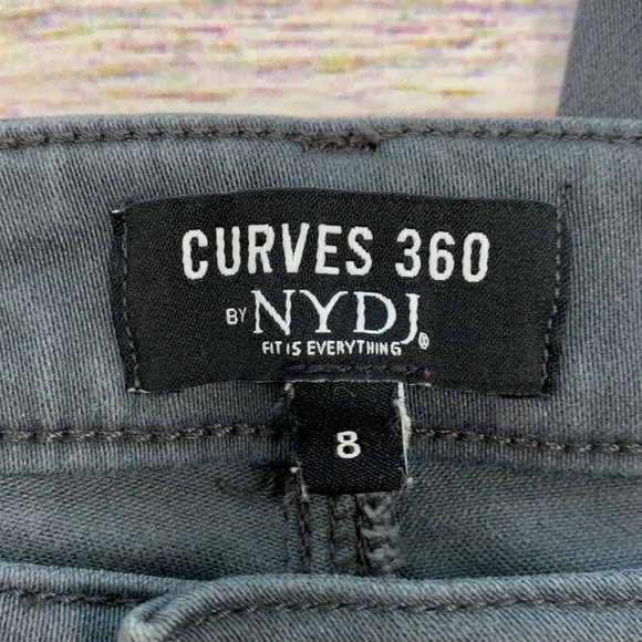 NYDJ Curves 360 Heather Gray Velvet Crush Straight Leg Jeans • Sz 8 - Picture 4 of 13